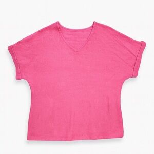 Vibrant Pink V-Neck Top